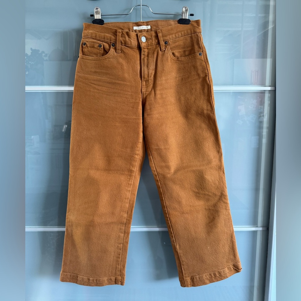 Lucky Brand Wide-Leg Crop Rust Jeans